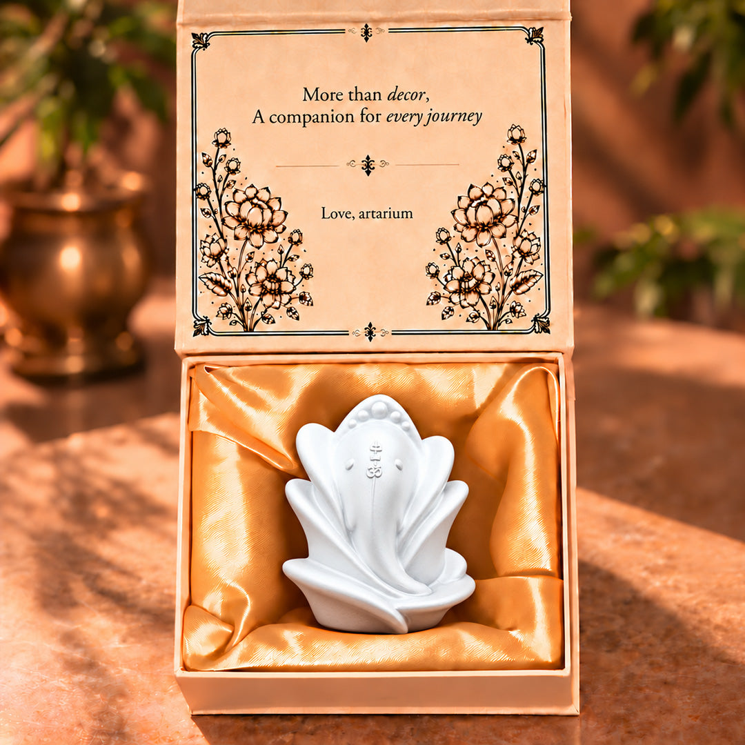 Rose Ganesha Idol With Premium Packaging 