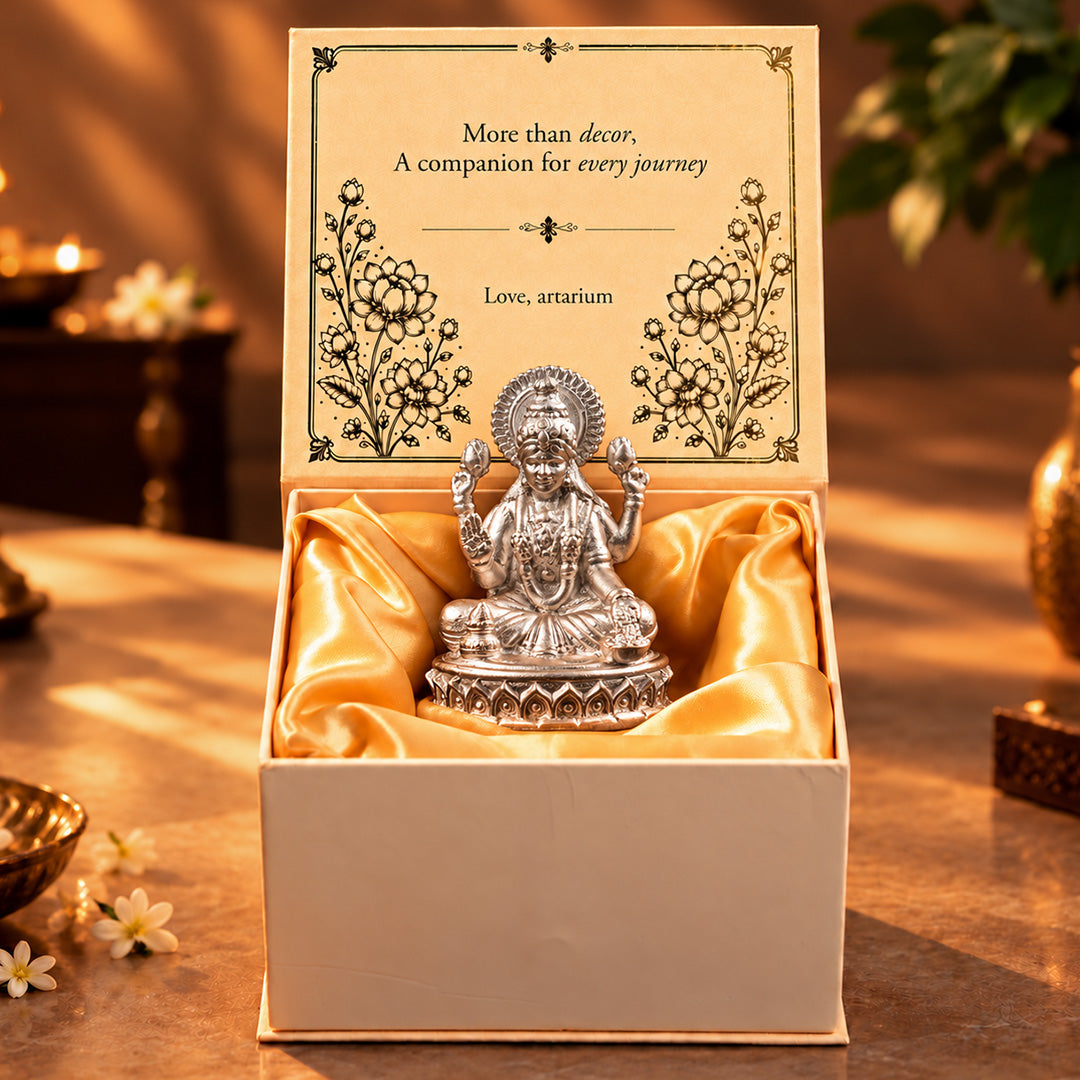 Shri Laxmi Pure Silver Idol (Hollow) 