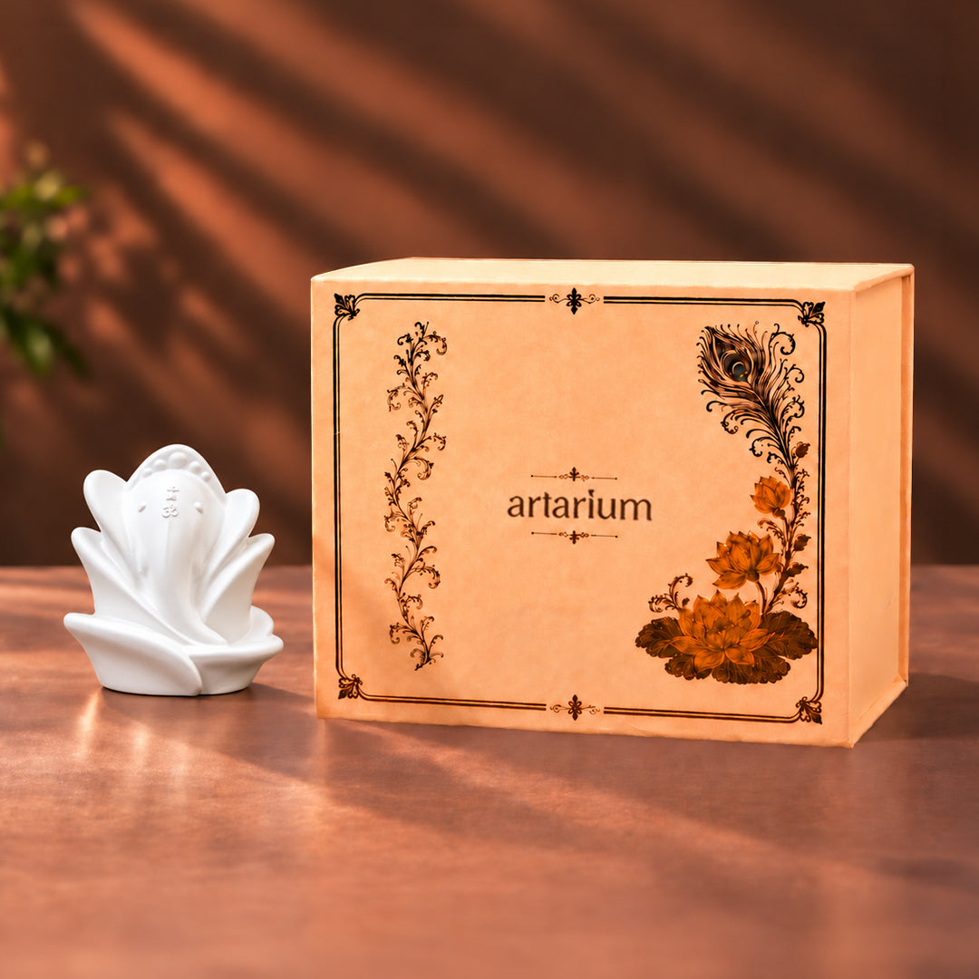 Rose Ganesha Idol With Premium Packaging 