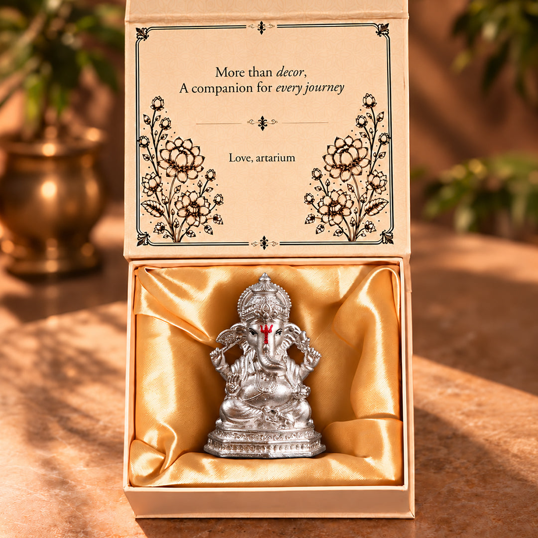Mangal Ganesh Pure Silver Idol(Hollow) with Premium Packaging 
