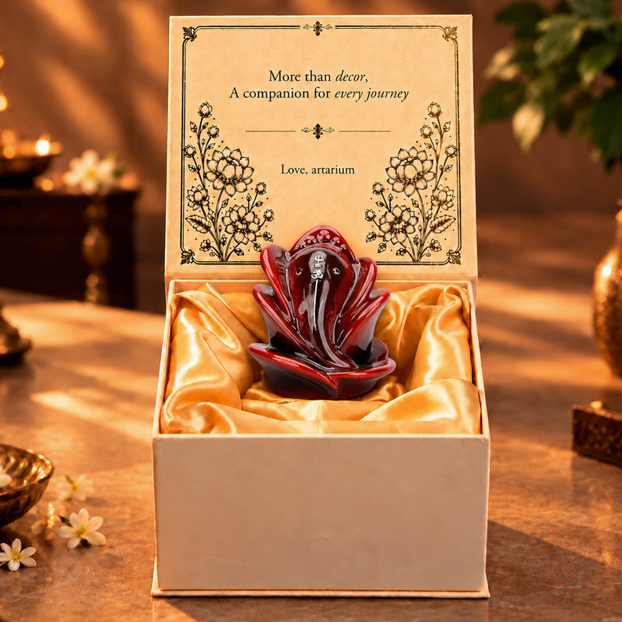 Rose Ganesha Idol With Premium Packaging 