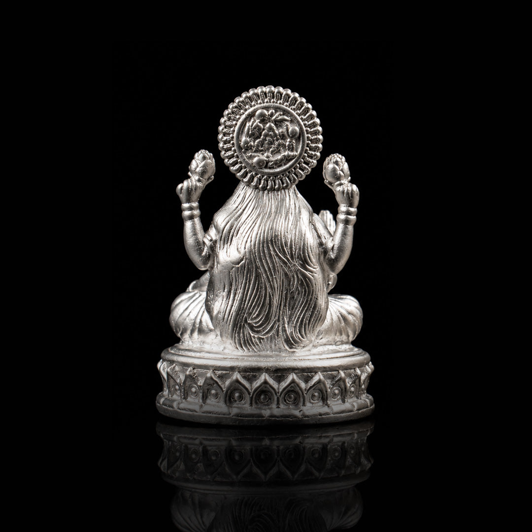 Shri Laxmi Pure Silver Idol (Hollow) 