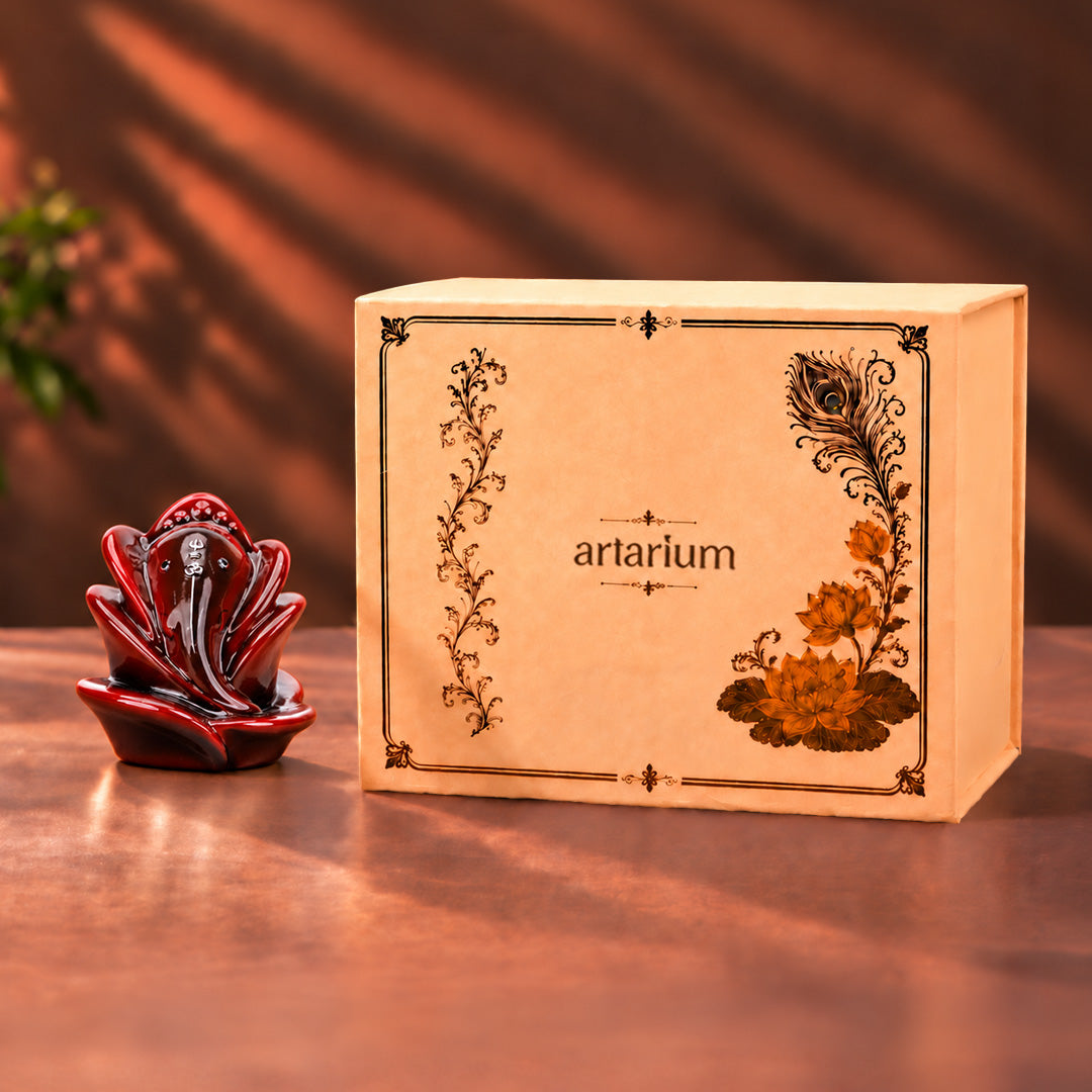Rose Ganesha Idol With Premium Packaging 
