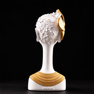 African Lady white Bust Sculpture 