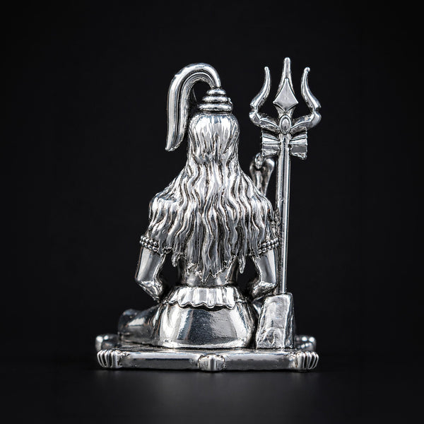 Meditating Lord Shiva Silver Plated 