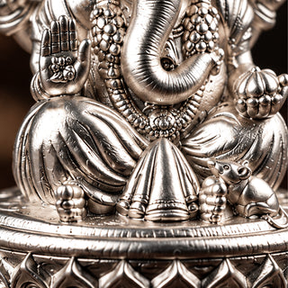 Lord Ganesha Pure Silver Idol (Hollow) with Premium Packaging 