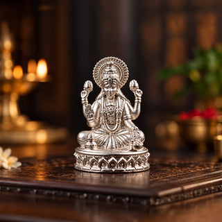 Shri Laxmi Pure Silver Idol (Hollow) 