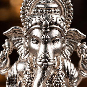 Lord Ganesha Pure Silver Idol (Hollow) with Premium Packaging 
