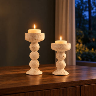 Ivory Marble Totem Duo 