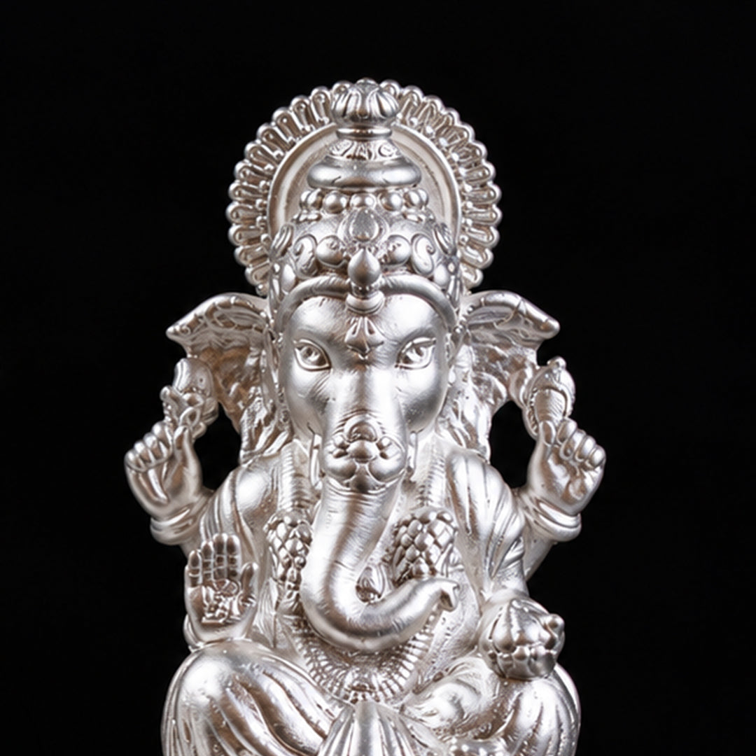 Dhansiddhi Samriddhi Pure Silver Idol Set (Hollow) with Premium Packaging 