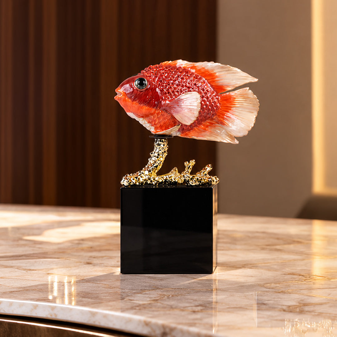 Saffron Crystal & Alloy Goldfish 