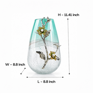 Zinc Alloy Biophilic Glass Flower Vase 