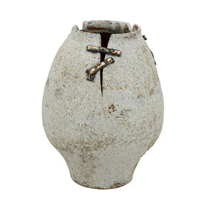 Rock-Stitch Ceramic Urn Vase