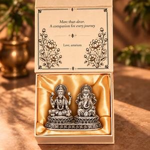 Dhan Siddhi Laxmi Ganesh Silver-Plated Idol with Premium Packaging 