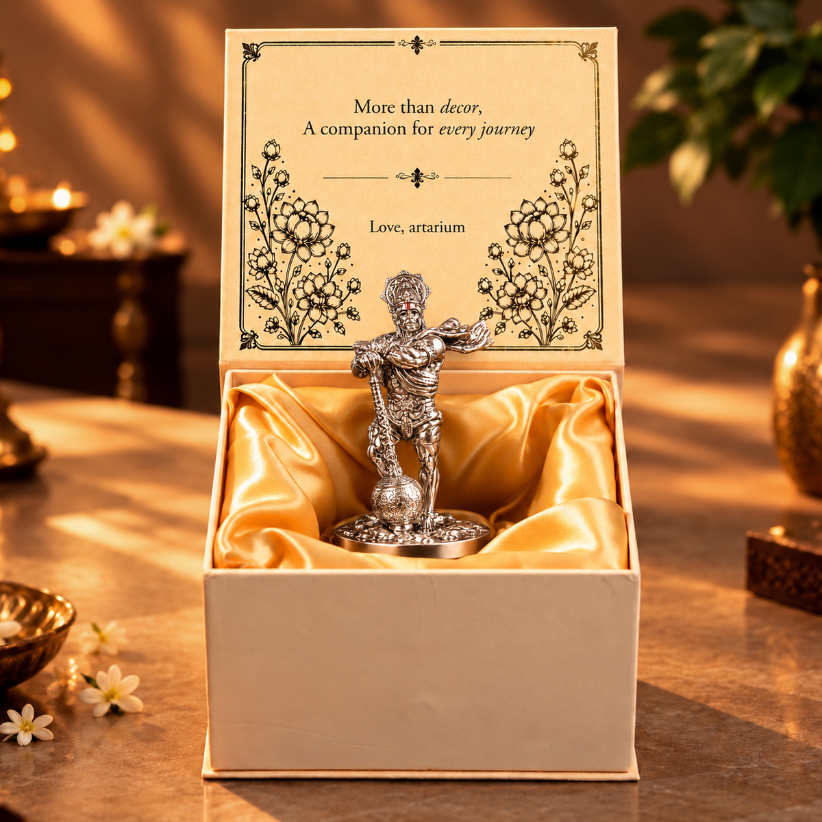 Bahubali Hanuman Silver Plated Idol with Premium Packaging 