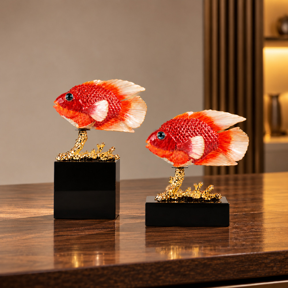 Saffron Crystal & Alloy Goldfish 