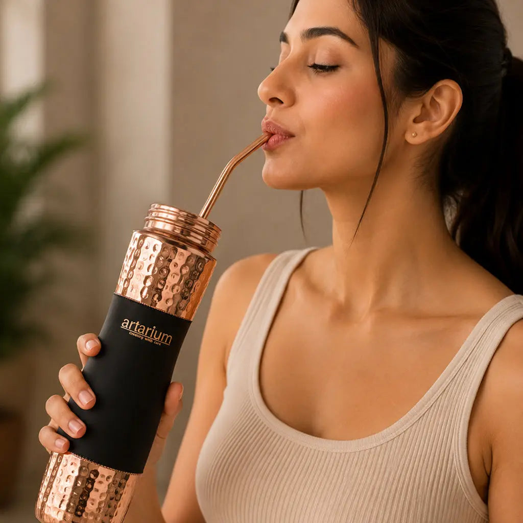 Hammered Copper Sipper Bottle Complete Kit 