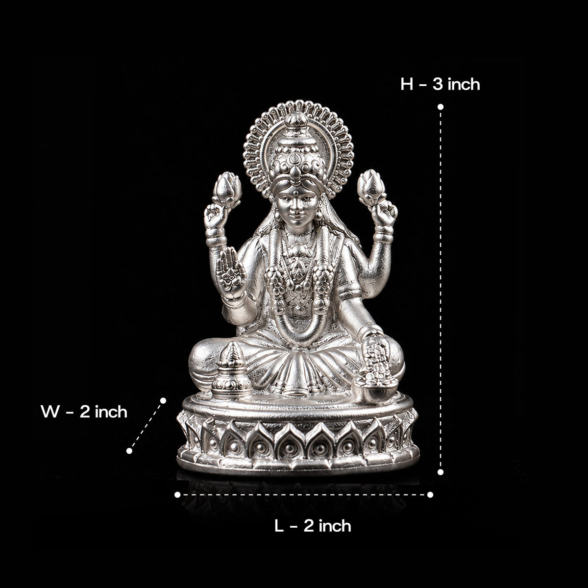 Shri Laxmi Pure Silver Idol (Hollow) 