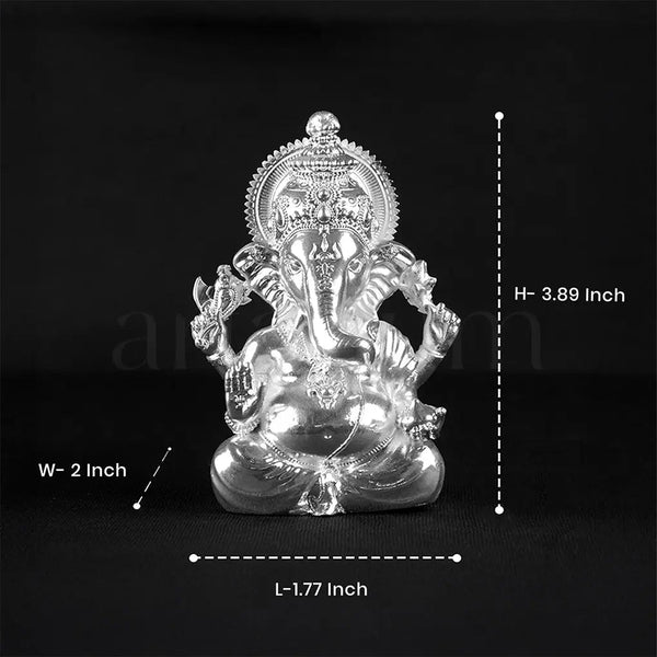 Vighnaharta Ganesha Silver Plated Idol