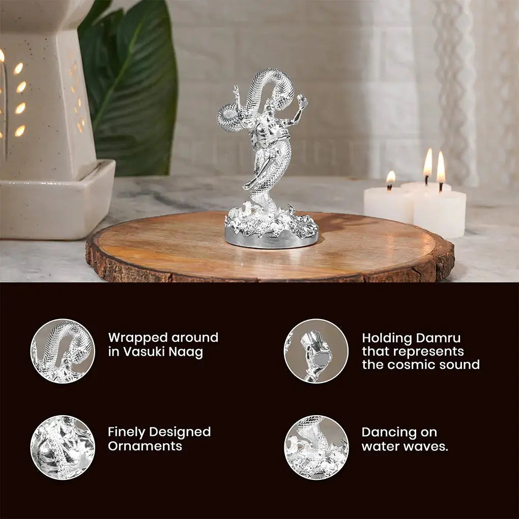 Mystical Shiva Silver Plated Idol