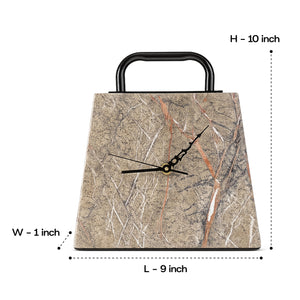 Tote Style Marble Desk Clock 