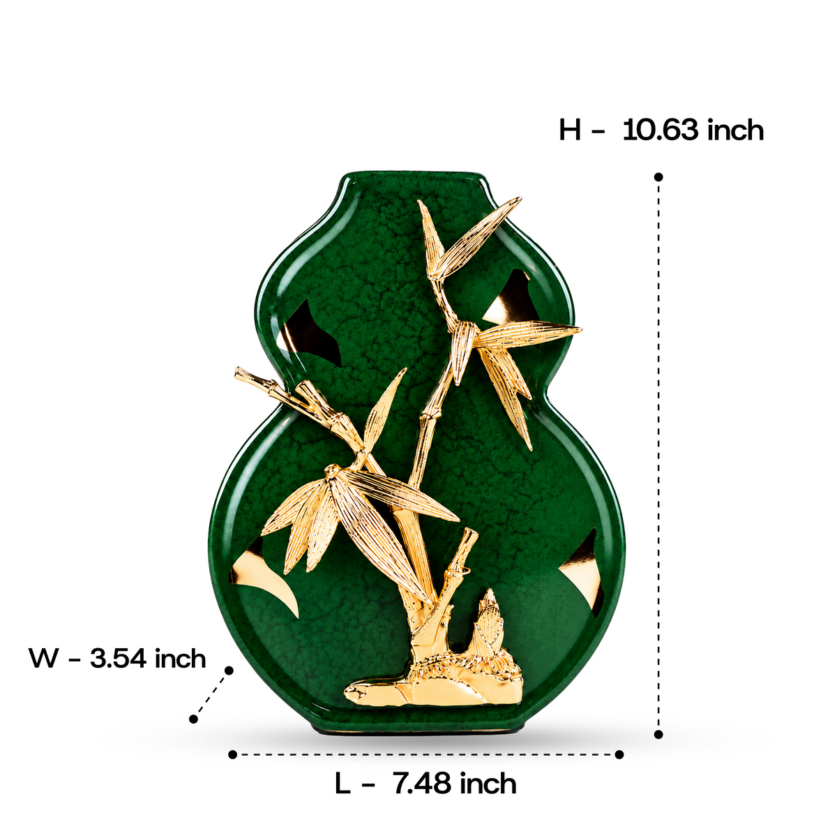 Zinc Alloy Petals Ceramic Emerald Vase 