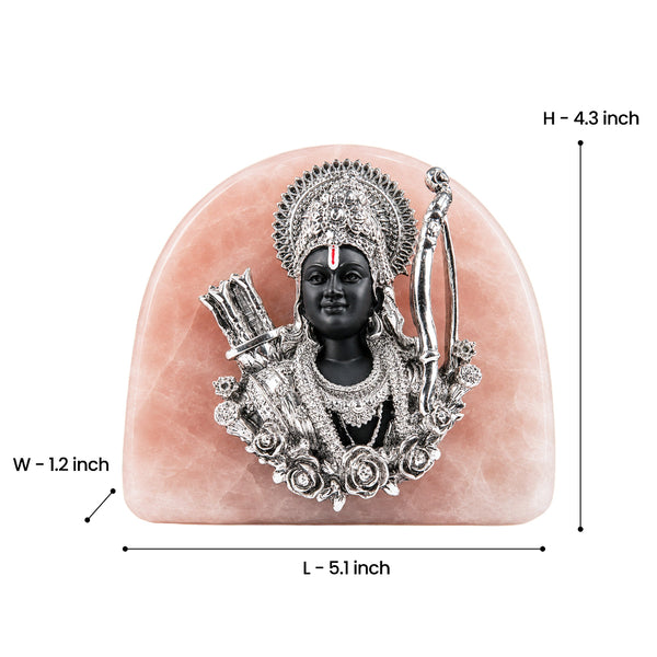 Rose Quartz Raja Ram Silver-Plated Idol
