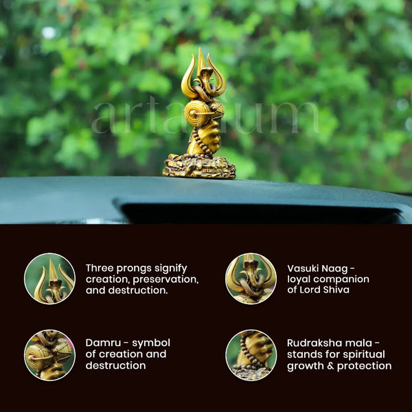 Shiv Trishul Car Dashboard Idol