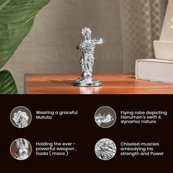 Bahubali Hanuman Silver Plated Idol