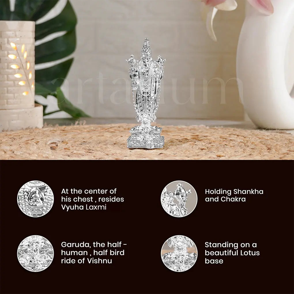 Venkateshwar Balaji Silver Plated Idol