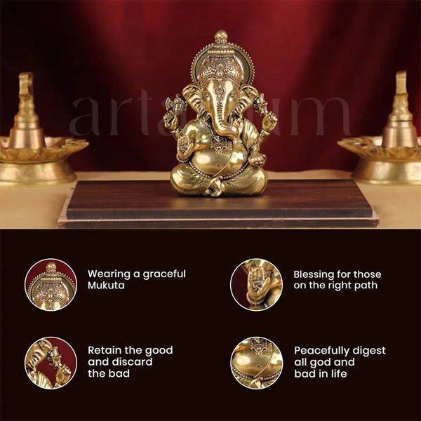 Brass Vighnaharta Ganesha Idol