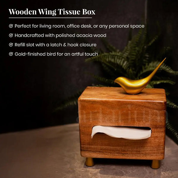 Wooden Wing Tissue Box