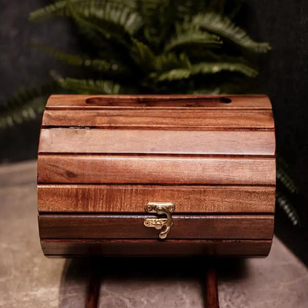 Wooden Wine Barrel Tissue Box