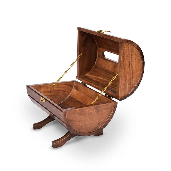 Wooden Wine Barrel Tissue Box