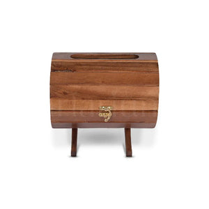 Wooden Wine Barrel Tissue Box