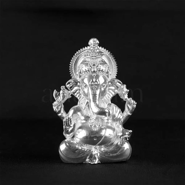 Vighnaharta Ganesha Silver Plated Idol