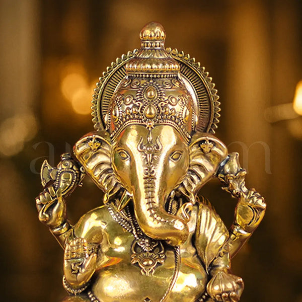 Brass Vighnaharta Ganesha Idol