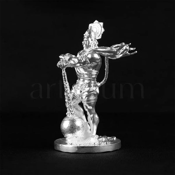Bahubali Hanuman Silver Plated Idol