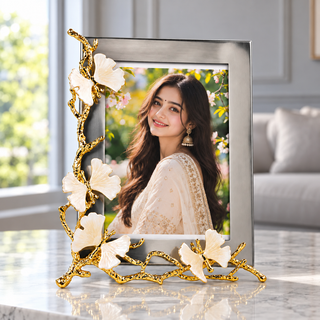 Gold Alloy Ginkgo Leaf Photo Frame 