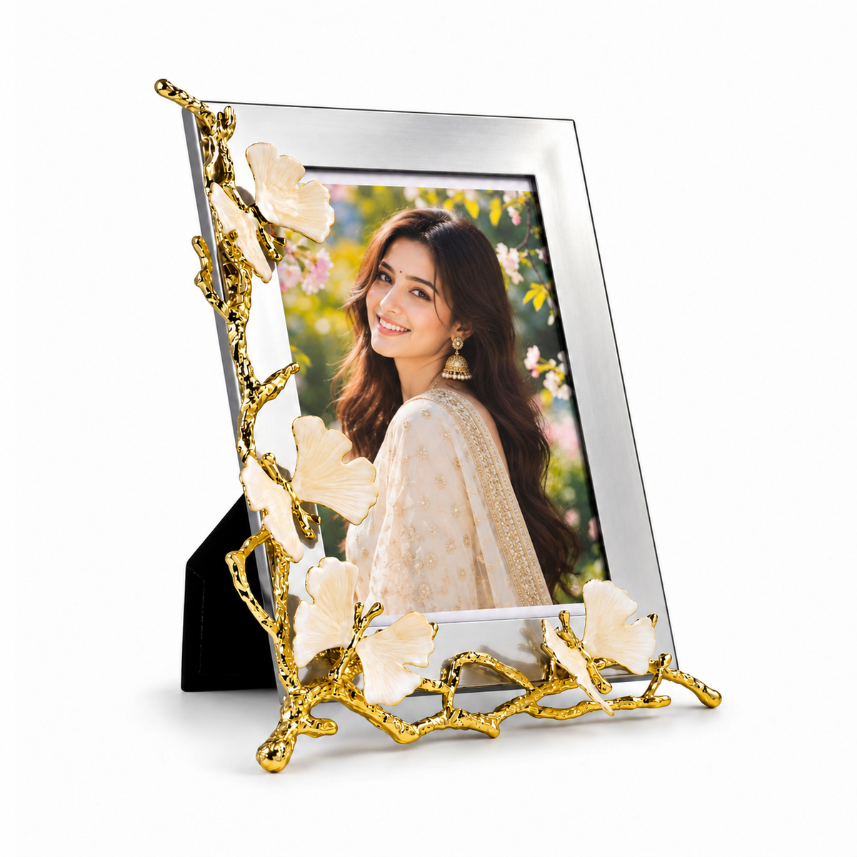 Gold Alloy Ginkgo Leaf Photo Frame 