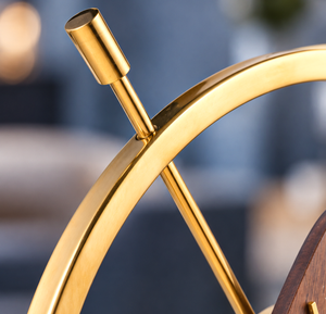 Walnut Wood Crystal Table Clock 