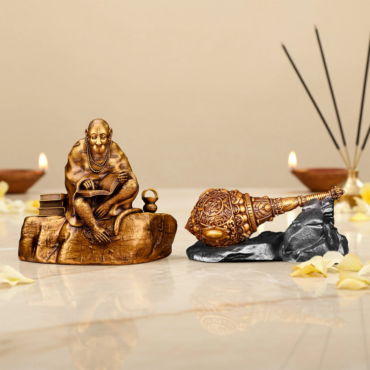 Ramayani Lord Hanuman Ji & Lord Hanuman Gada Idol Set