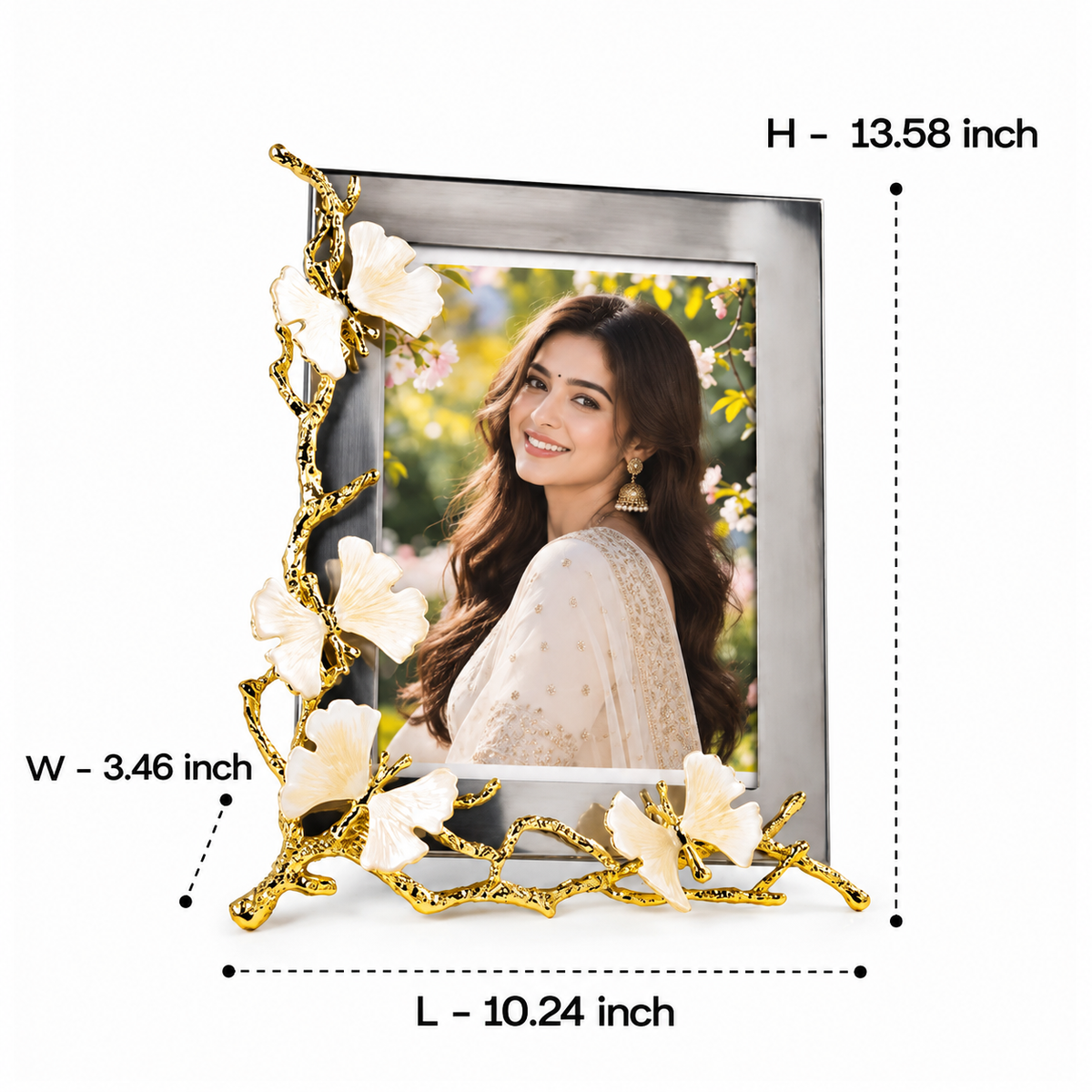 Gold Alloy Ginkgo Leaf Photo Frame 