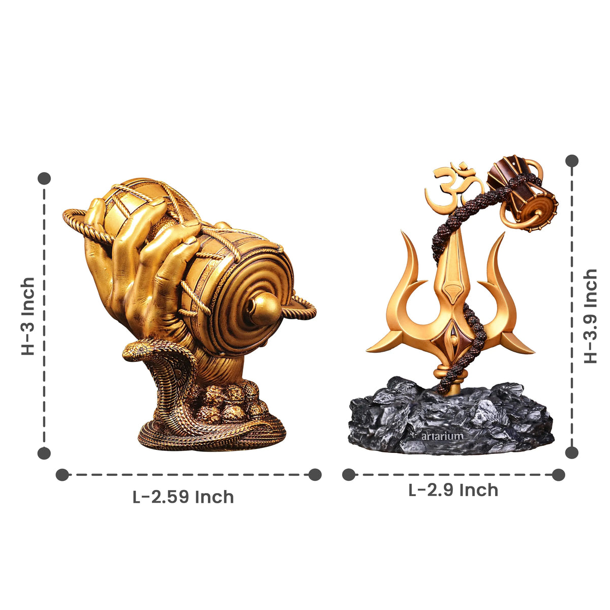 Shiv Damru & Lord Shiva Trishul Set