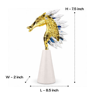 Tourmaline Crystal Golden Zinc Alloy Horse Figurine