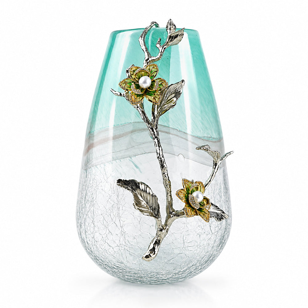 Zinc Alloy Biophilic Glass Flower Vase 