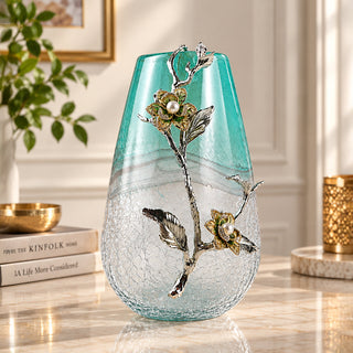 Zinc Alloy Biophilic Glass Flower Vase 