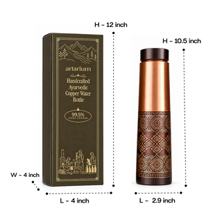 Dual Finish Copper Bottle with Premium Packaging