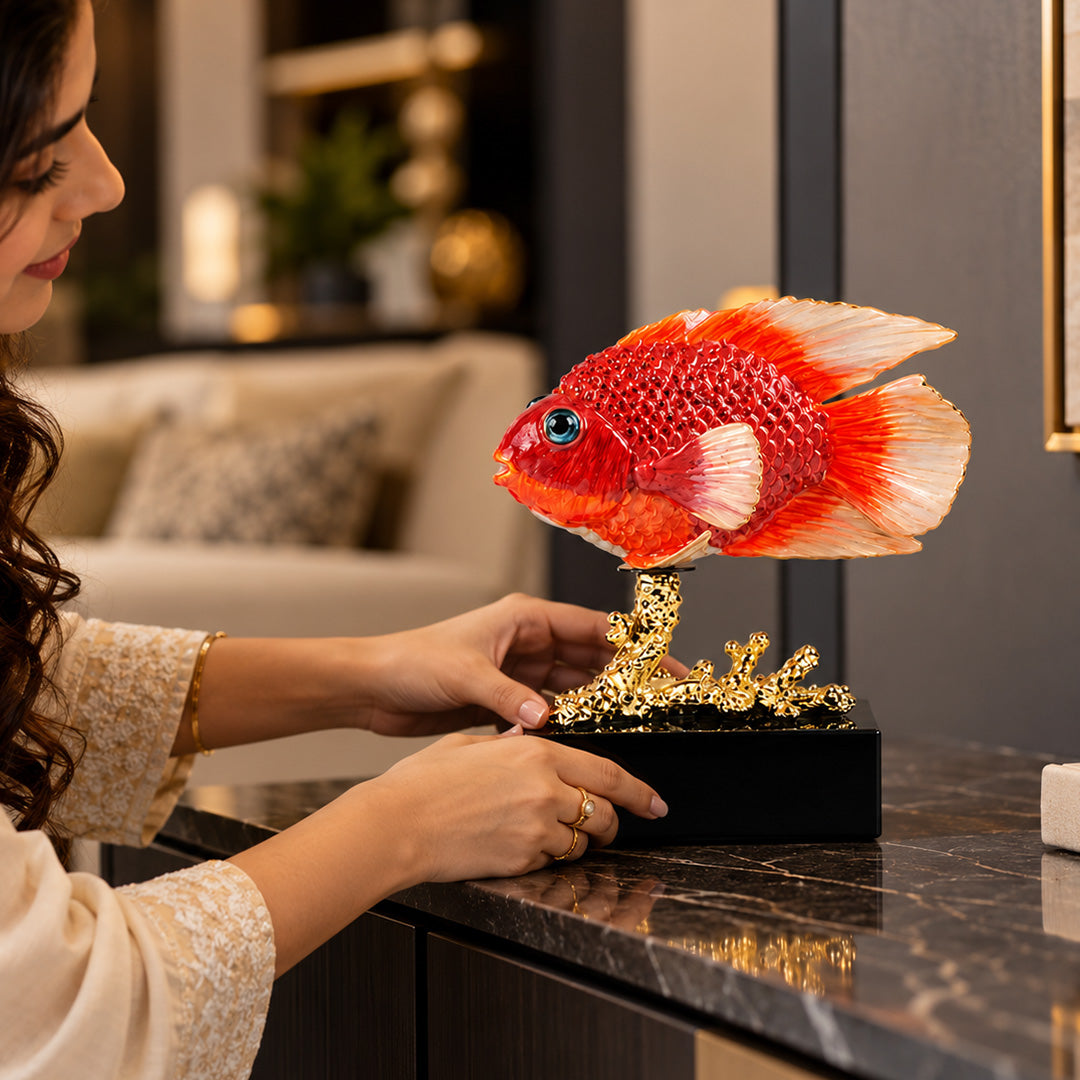 Saffron Crystal & Alloy Goldfish 