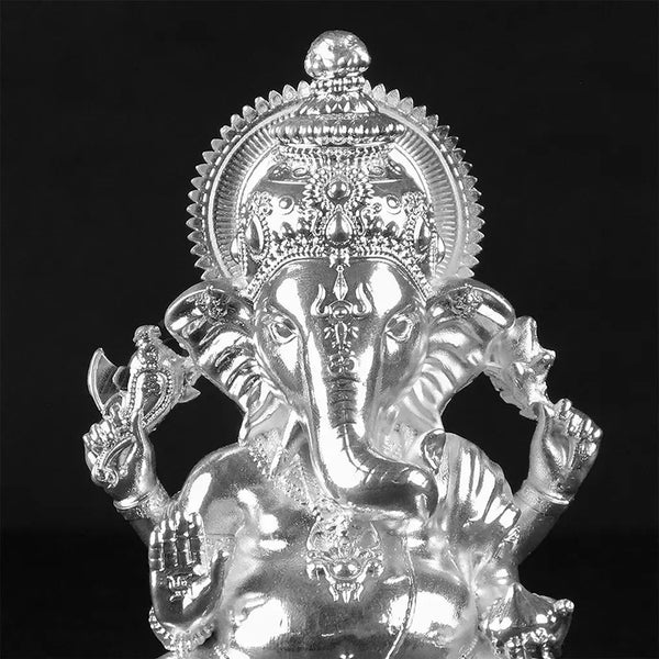 Vighnaharta Ganesha Silver Plated Idol